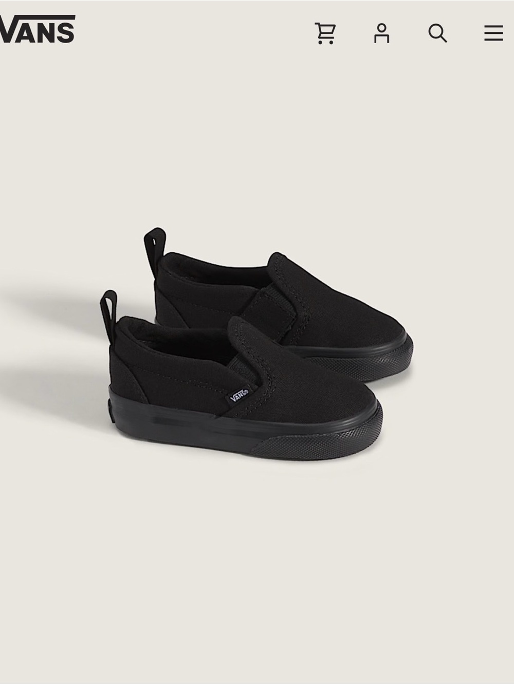 Vans Black Slip-On V Kids Sneakers Toddler Classic Shoe New with box